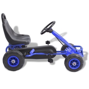 Mașinuță kart cu pedale și roți pneumatice, albastru - Img 2