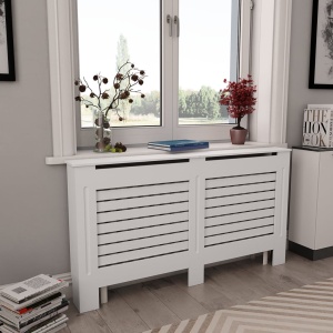 Măști de calorifer, 2 buc., alb, 152 x 19 x 81,5 cm, MDF
