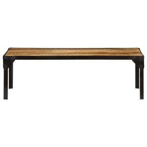 Măsuță de cafea, 110 cm, lemn masiv de mango nefinisat, oțel - Img 3