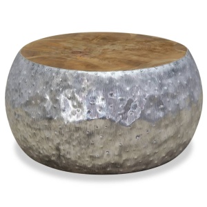 Măsuță de cafea din aluminiu și tec, 60 x 60 x 30 cm - Img 7