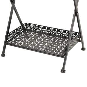 Măsuță de ceai pliabilă stil vintage negru 58x35x72 cm metal - Img 7