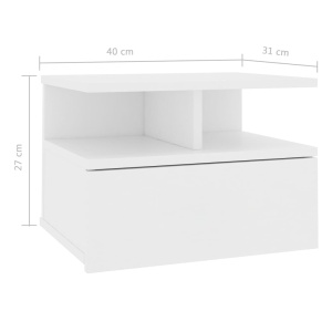 Noptiere suspendate, 2 buc., alb, 40 x 31 x 27 cm, PAL - Img 6