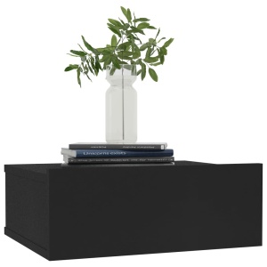 Noptiere suspendate, 2 buc., negru, 40 x 30 x 15 cm, PAL - Img 3