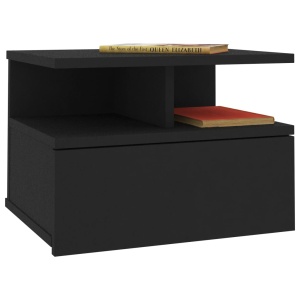 Noptiere suspendate, 2 buc., negru, 40 x 31 x 27 cm, PAL - Img 3