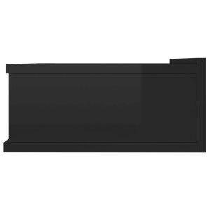 Noptiere suspendate, 2 buc., negru lucios, 40x30x15 cm, PAL - Img 7