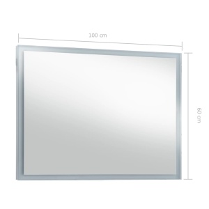 Oglindă cu LED pentru perete de baie, 100 x 60 cm - Img 7