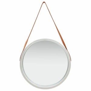 Oglindă de perete cu o curea, 50 cm, argintiu - Img 2