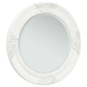 Oglindă de perete in stil baroc, alb, 50 cm
