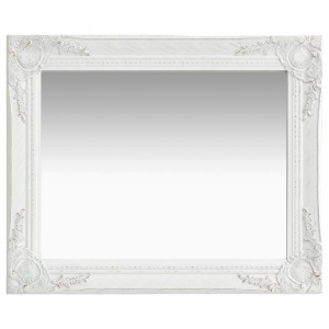 Oglindă de perete in stil baroc, alb, 50 x 60 cm - Img 2