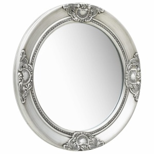 Oglindă de perete in stil baroc, argintiu, 50 cm - Img 2