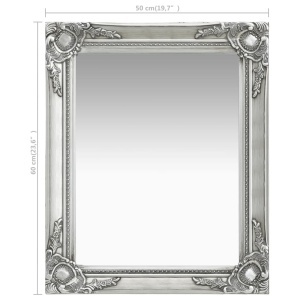 Oglindă de perete in stil baroc, argintiu, 50 x 60 cm - Img 5