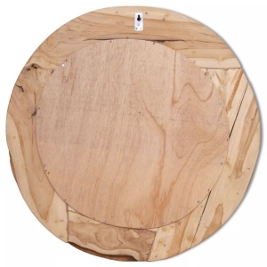 Oglindă decorativă Lemn de tec 80 cm Rotundă - Img 9