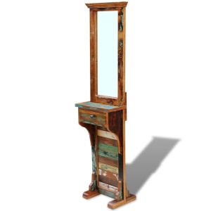 Oglindă pentru hol, lemn reciclat solid, 47 x 23 x 180 cm - Img 8