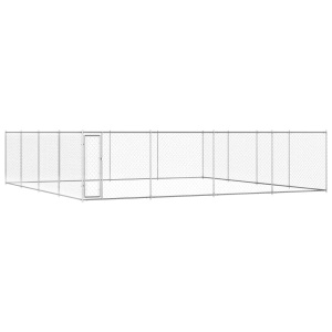Padoc pentru câini de exterior, 760x760x195 cm, oțel galvanizat