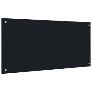 Panou antistropi bucătărie, negru, 100x50 cm, sticlă securizată - Img 2