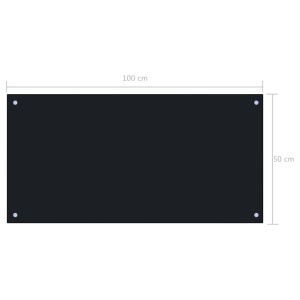 Panou antistropi bucătărie, negru, 100x50 cm, sticlă securizată - Img 9