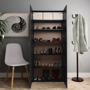 Pantofar, negru, 80 x 35,5 x 180 cm, PAL - Img 3