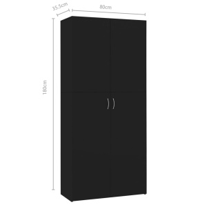 Pantofar, negru, 80 x 35,5 x 180 cm, PAL - Img 7