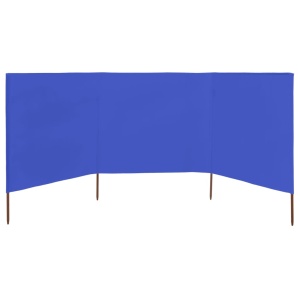 Paravan anti-vânt cu 3 panouri, azur, 400 x 120 cm, textil - Img 3