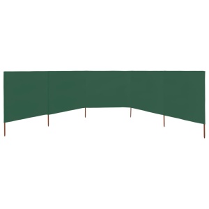 Paravan anti-vânt cu 5 panouri, verde, 600 x 120 cm, textil - Img 3