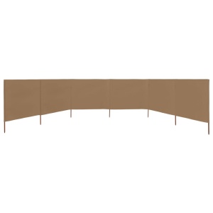 Paravan anti-vânt cu 6 panouri gri taupe 800x120 cm textil - Img 3