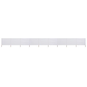 Paravan anti-vânt cu 9 panouri alb nisipiu 1200x120cm textil