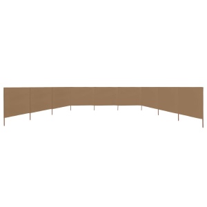 Paravan anti-vânt cu 9 panouri gri taupe, 1200 x 80 cm, textil - Img 3