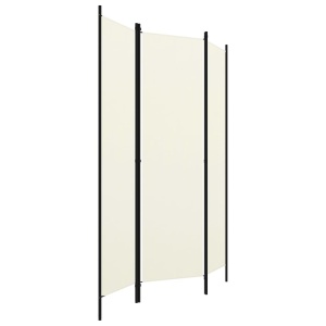 Paravan de cameră cu 3 panouri, alb crem, 150 x 180 cm - Img 3