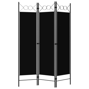 Paravan de cameră cu 3 panouri, negru, 120 x 180 cm - Img 2
