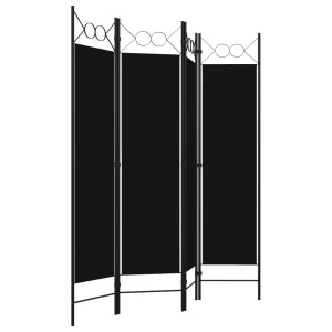 Paravan de cameră cu 4 panouri, negru, 160 x 180 cm - Img 3