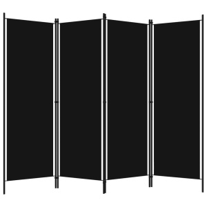 Paravan de cameră cu 4 panouri, negru, 200 x 180 cm - Img 2