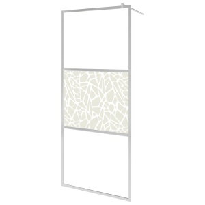 Paravan de duș walk-in, 80 x 195 cm, sticlă ESG, model piatră - Img 2