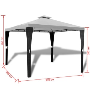 Pavilion cu acoperiș, alb-crem, 3 x 3 m - Img 6