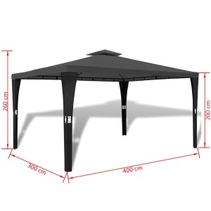 Pavilion cu acoperiș, gri inchis, 3 x 4 m - Img 6