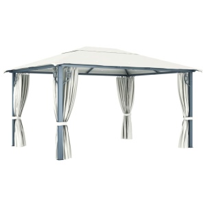 Pavilion cu perdele, crem, 400 x 300 cm, aluminiu - Img 8