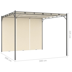Pavilion de grădină cu perdea laterală, crem, 3x3x2,25 m - Img 7