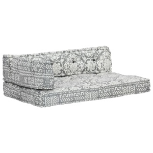 Pernă pentru canapea din paleți, gri deschis, textil, petice - Img 6