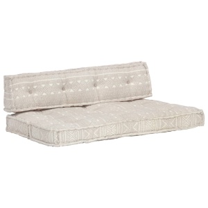 Pernă pentru canapea din paleți, maro deschis, textil, petice - Img 10