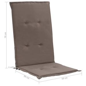 Perne scaun de grădină, 4 buc., gri taupe, 120 x 50 x 3 cm - Img 7