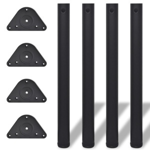 Picioare de masă cu inălțime reglabilă, 4 buc, 710 mm, negru