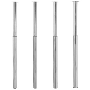 Picioare de masă telescopice, 4 buc., crom, 710 mm-1100 mm