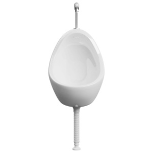 Pisoar de perete cu supapă pentru spălare, alb, ceramică - Img 5