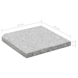 Plăci de greutate umbrelă, 4 buc., gri, 100 kg, granit, pătrat - Img 7