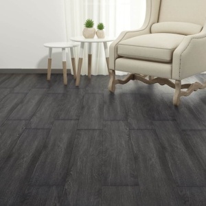 Plăci de pardoseală, negru și alb, 5,26 m², 2 mm, PVC - Img 2
