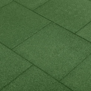 Plăci de protecție la cădere, 6 buc, verde, 50x50x3 cm, cauciuc