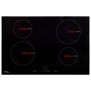 Plită inducție 4 arzătoare control tactil, sticlă 77 cm 7000 W - Img 3