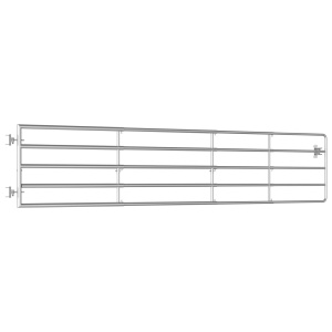 Poartă de câmp cu 5 bare, argintiu, (150-400) x 90 cm, oțel - Img 3