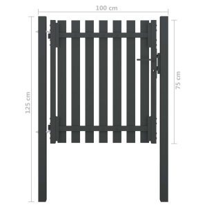 Poartă de gard grădină, antracit, 1 x 1,25 m, oțel - Img 4