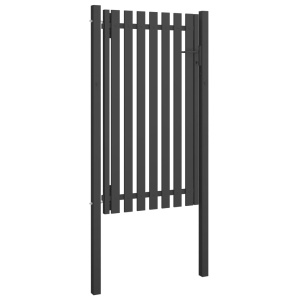 Poartă de gard grădină, antracit, 1 x 2,25 m, oțel - Img 2
