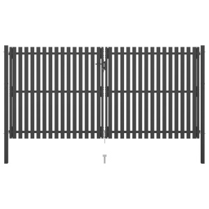 Poartă de gard grădină, antracit, 4 x 2,25 m, oțel